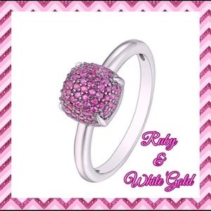 10$ OFF! NWT- Ruby and white gold square ring